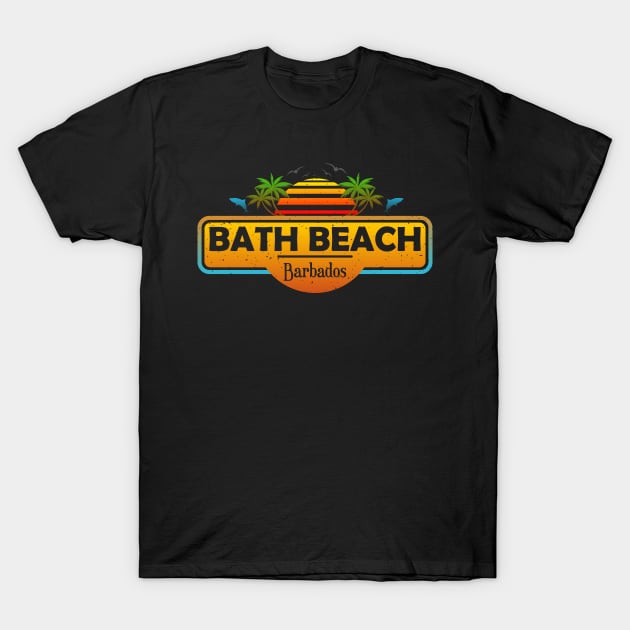 Bath Beach Barbados, Palm Trees Sunset Summer T-Shirt by Jahmar Anderson